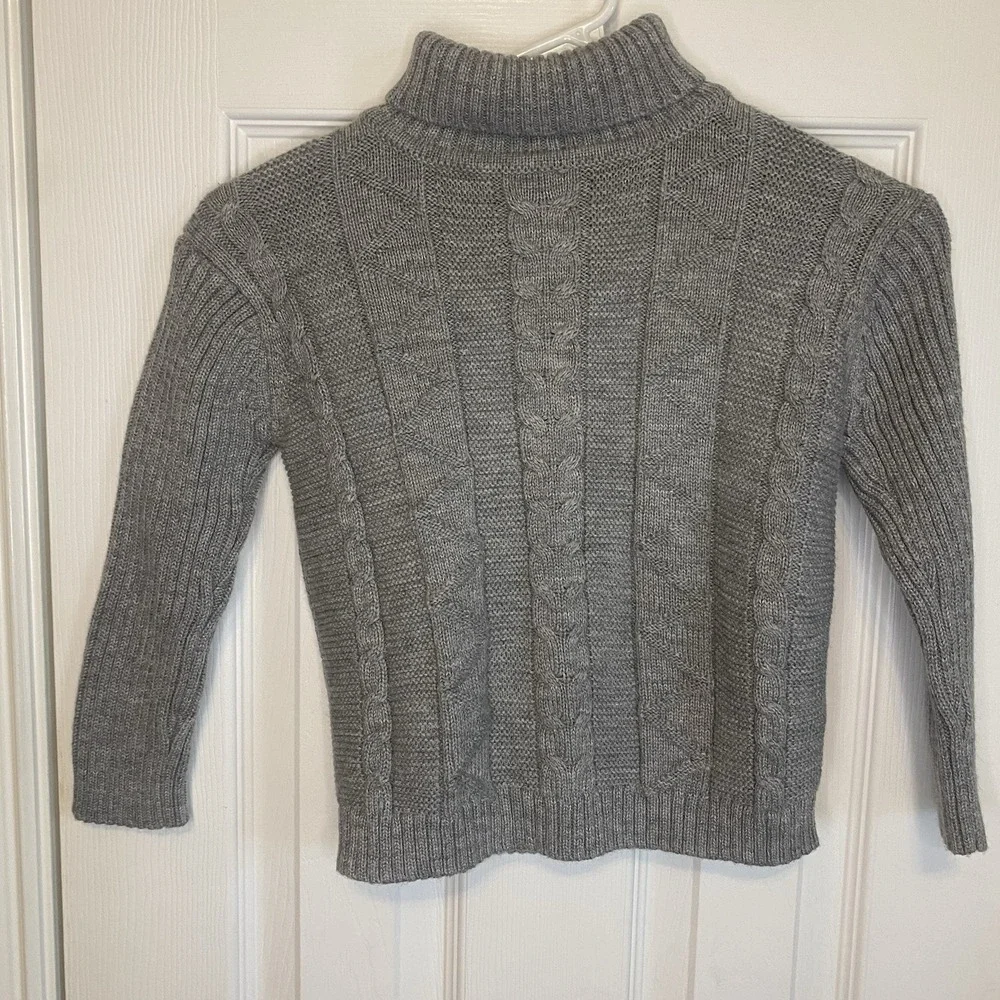 Mud Kingdom Sweater Girls Size‎ 6 7 Cable Knit Turtleneck Gray